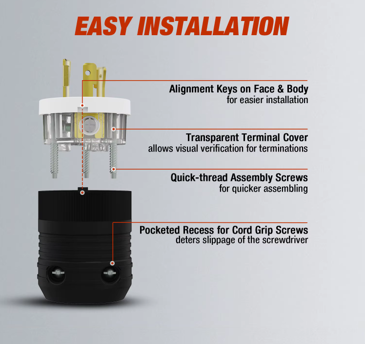 Conector macho L14-30P 30A 125/250V NEMA