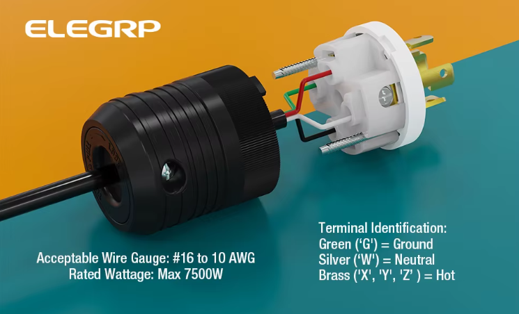 Conector macho L14-30P 30A 125/250V NEMA